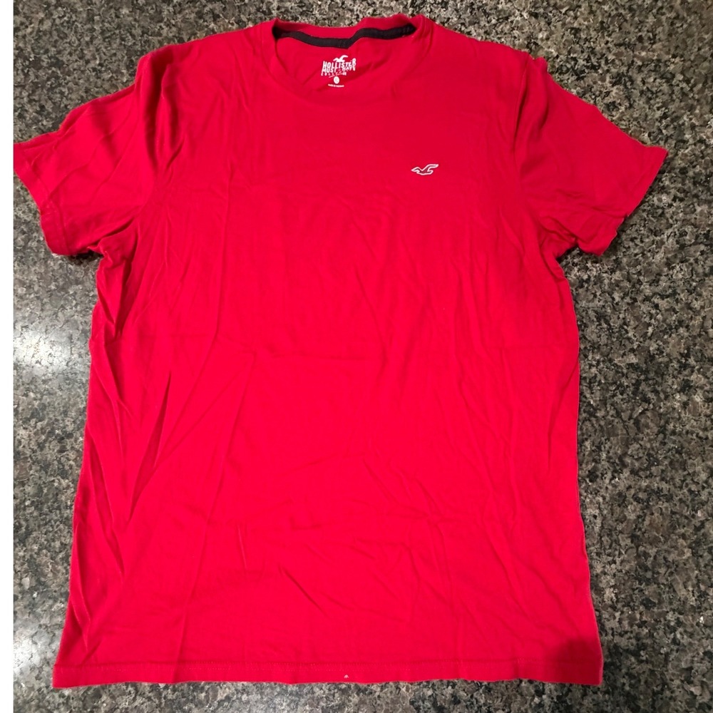 Hollister Must-Have Collection Mens XL Red Cotton Short Sleeve Logo T-Shirt
